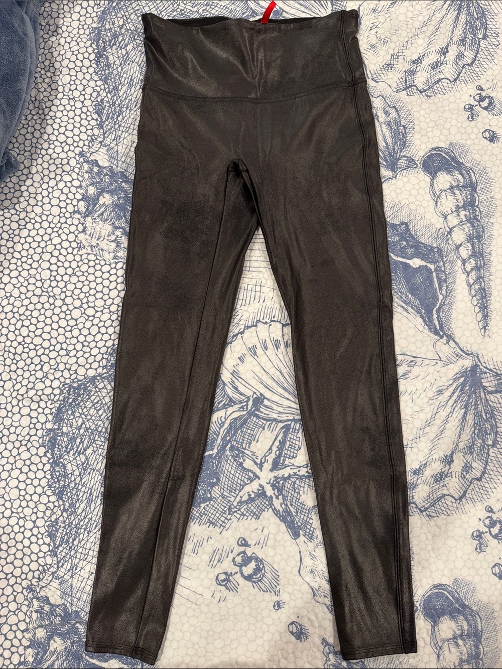 SPANX Black Faux Leather-Look Leggings